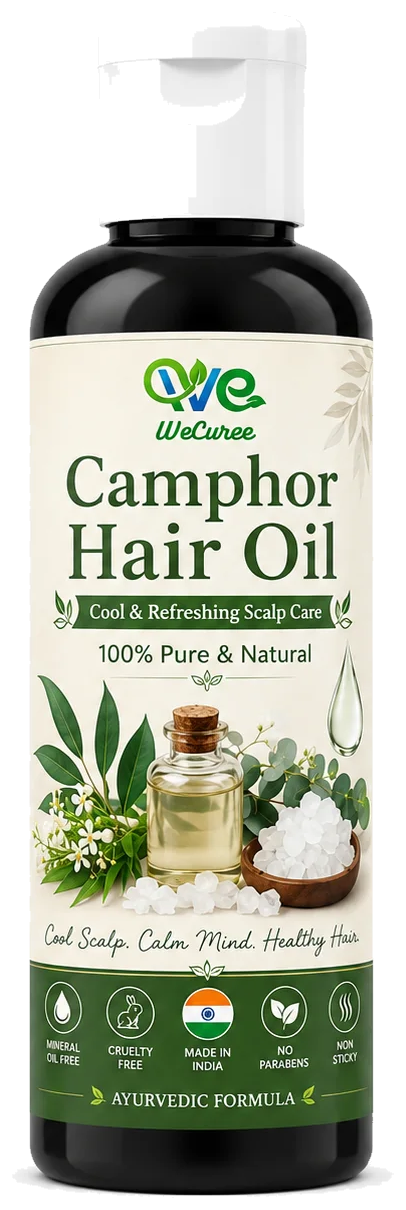 WeCuree Camphor Hair Oil bottle